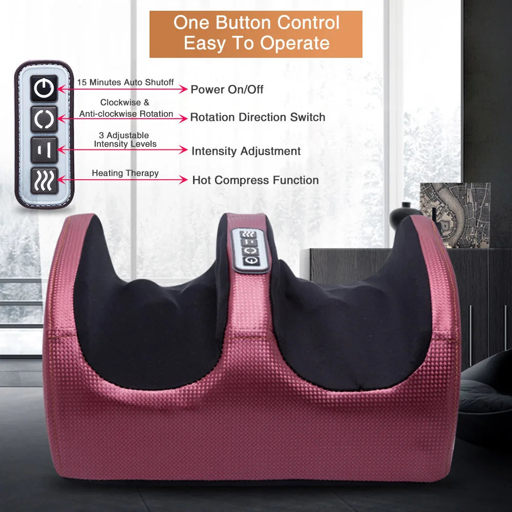 Massageador shiatsu elétrico para pés com aquecimento em fundo branco