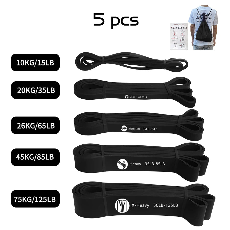 Faixa elástica de resistência kit pilates treino em casa em fundo branco