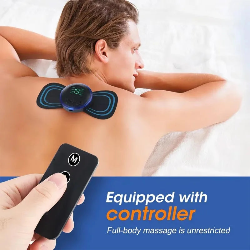 Massageador cervical EMS elétrico com calor em fundo branco