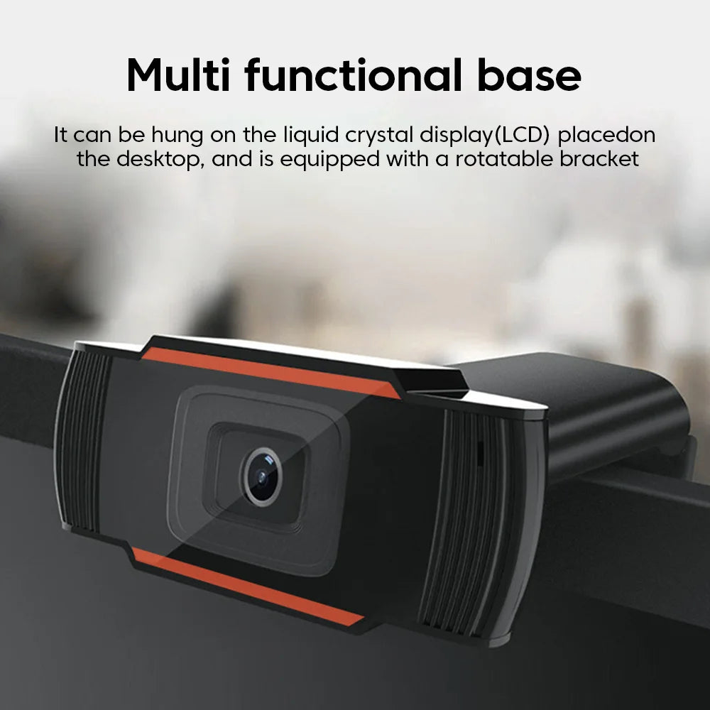 Webcam HD 1080P USB com microfone em fundo branco