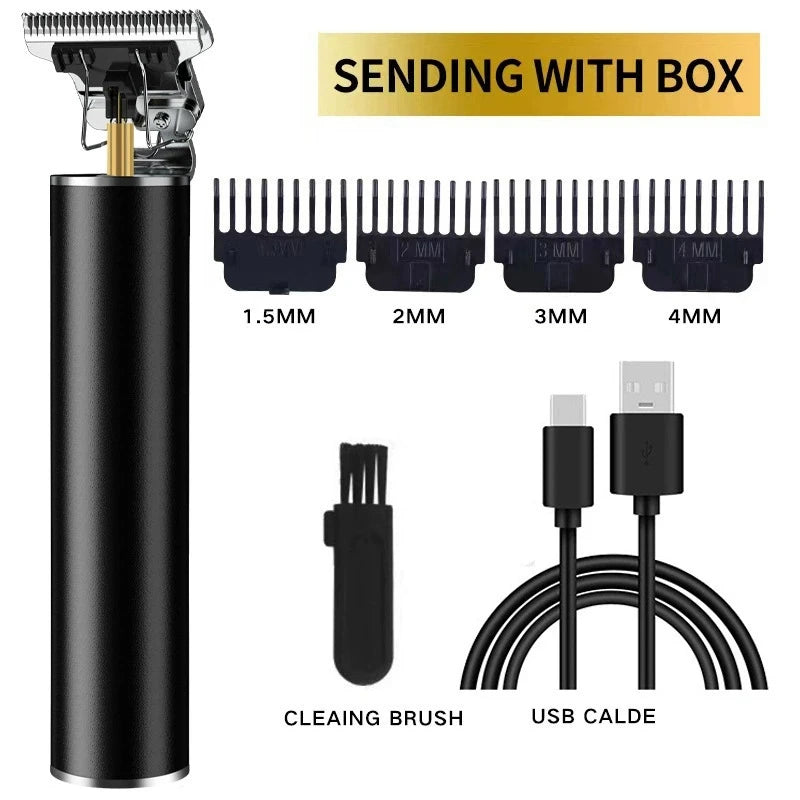 Máquina de cortar cabelo T9 profissional sem fio em fundo branco