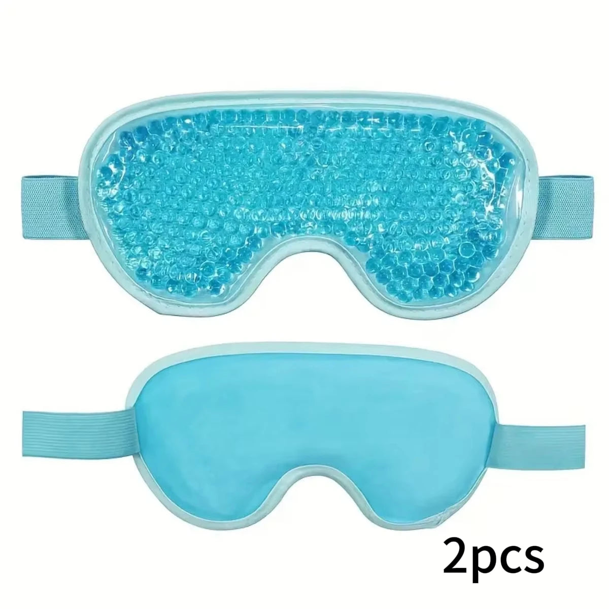 Máscara de gel para olhos com compressa quente e fria em fundo branco