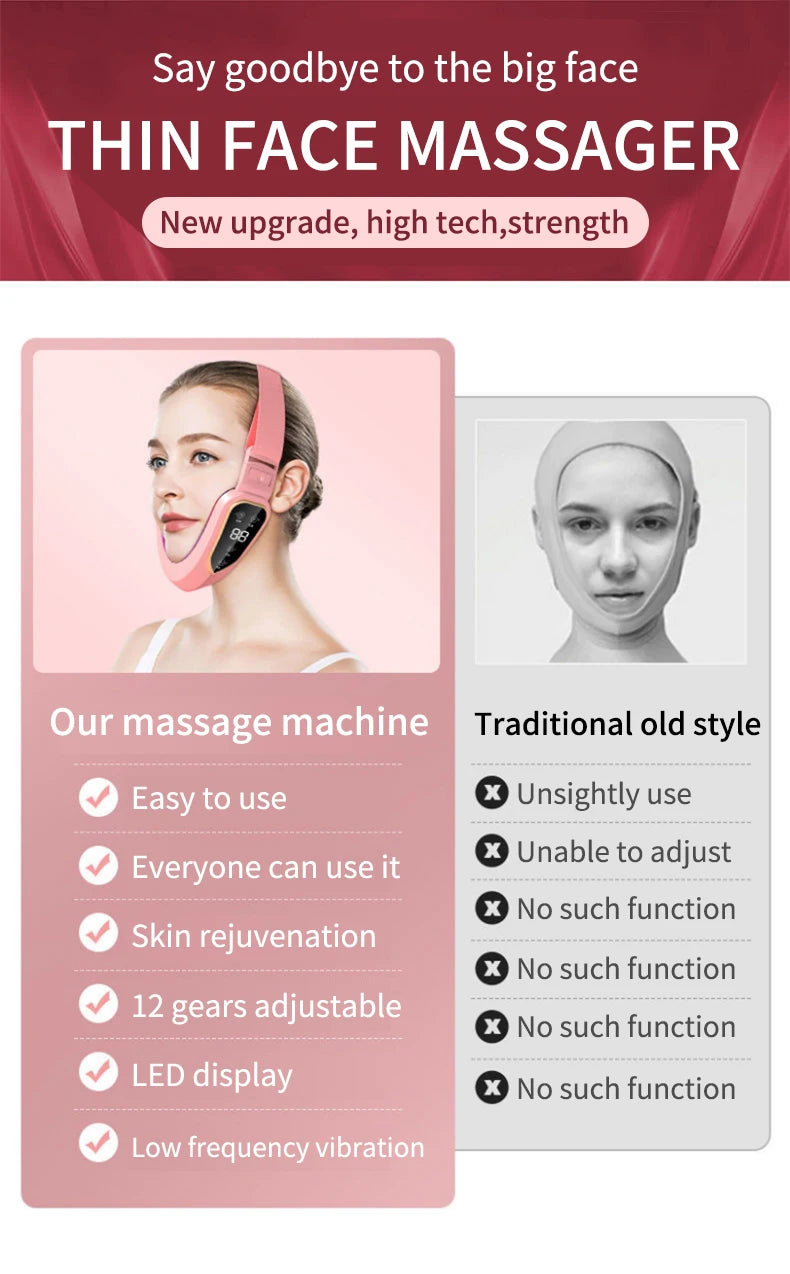 Massageador facial fototerapia LED vibração lifting em fundo branco