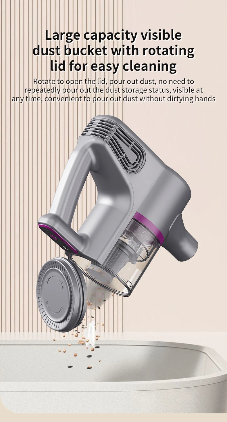 Aspirador vertical sem fio 15000Pa portátil 2 em 1 em fundo branco