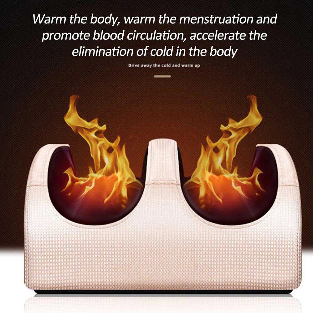 Massageador shiatsu elétrico para pés com aquecimento em fundo branco