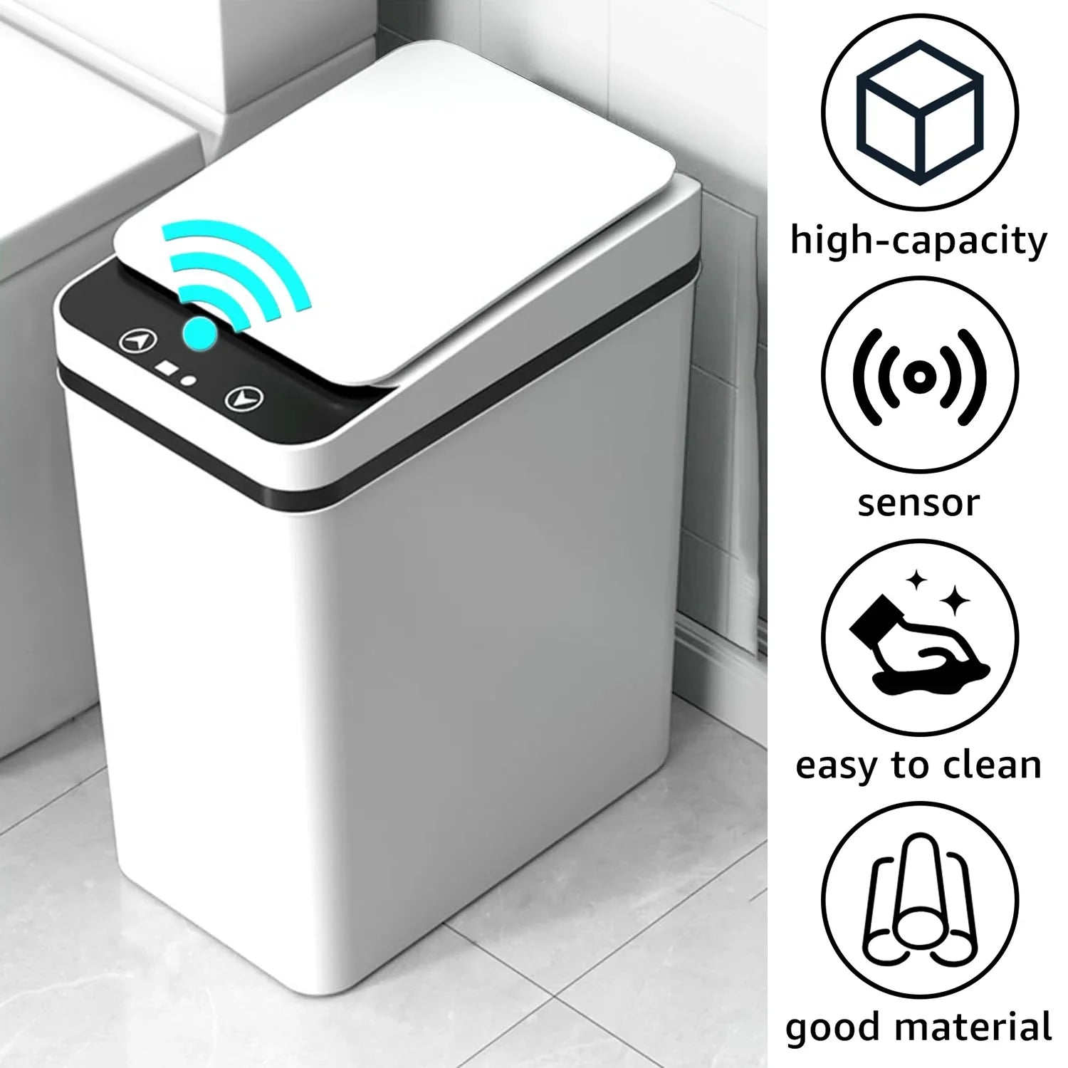 Lixeira Automática Sensor de Movimento 12L Cozinha e Banheiro 1