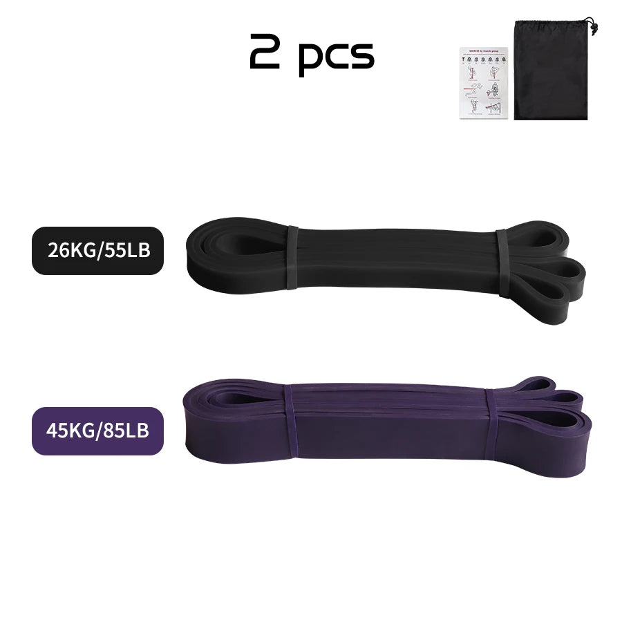 Faixa elástica de resistência kit pilates treino em casa em fundo branco