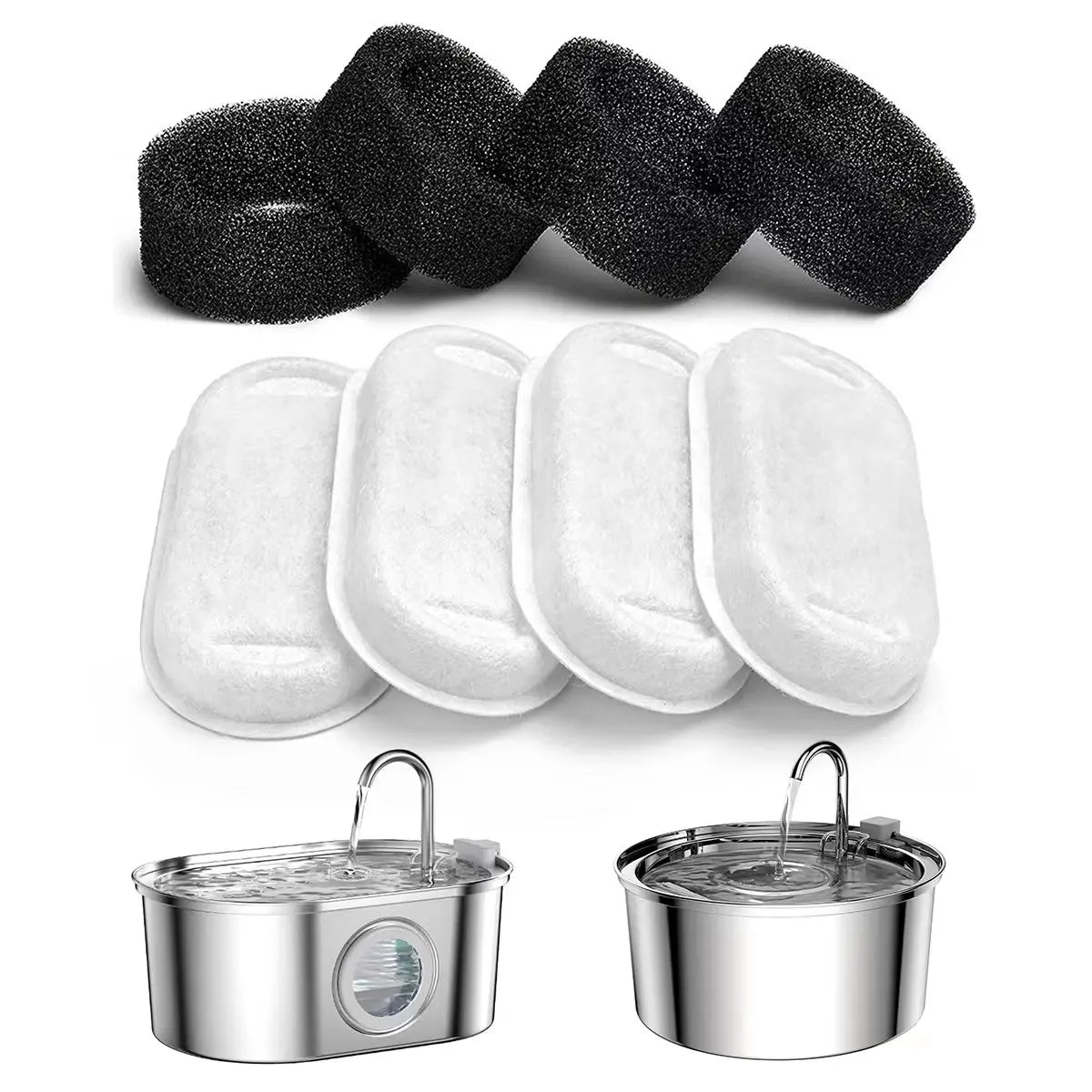 Fonte bebedouro aço inox para gatos e cães 3.2 litros em fundo branco