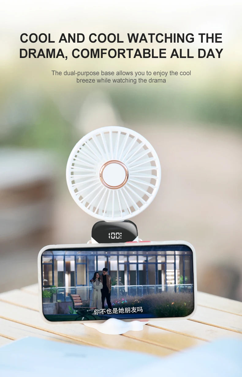 Mini Ventilador de Pescoço Dobrável 5 Velocidades USB - foto 23