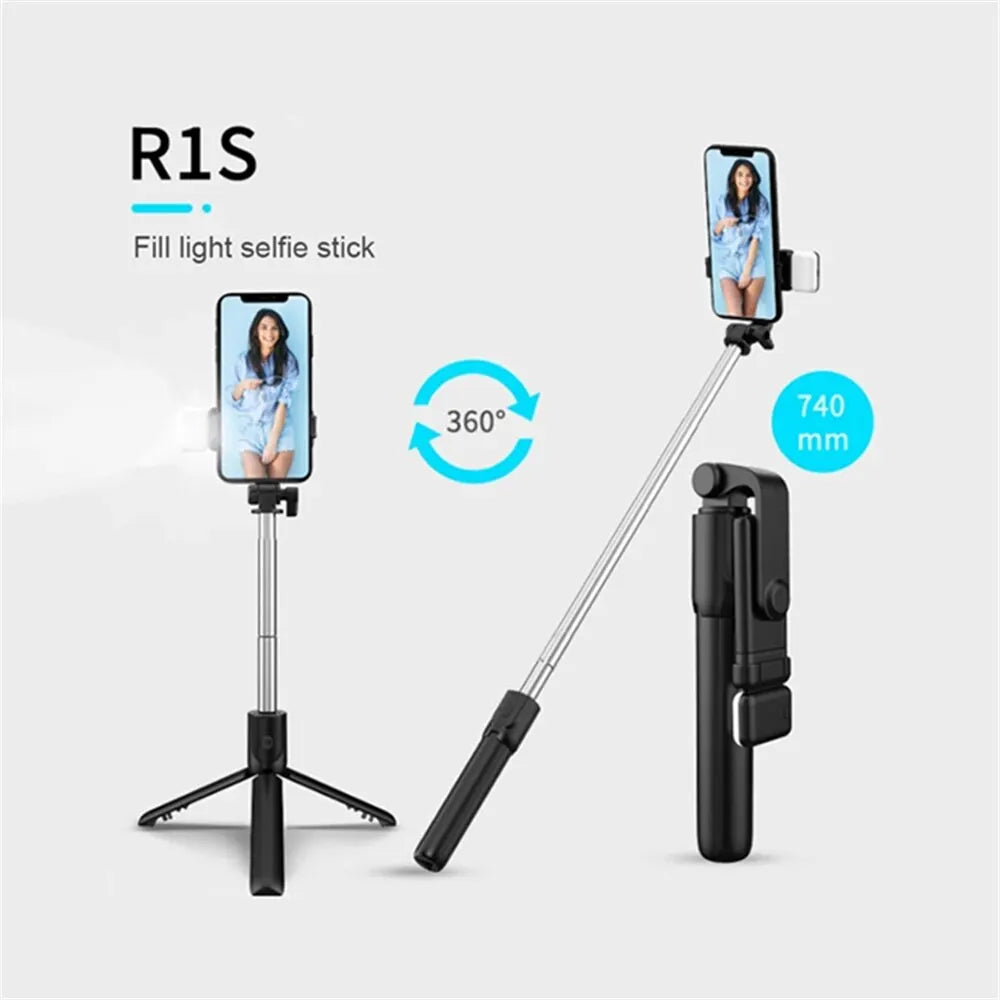 Tripé Selfie Bluetooth com Controle Remoto e Luz LED Ring 3