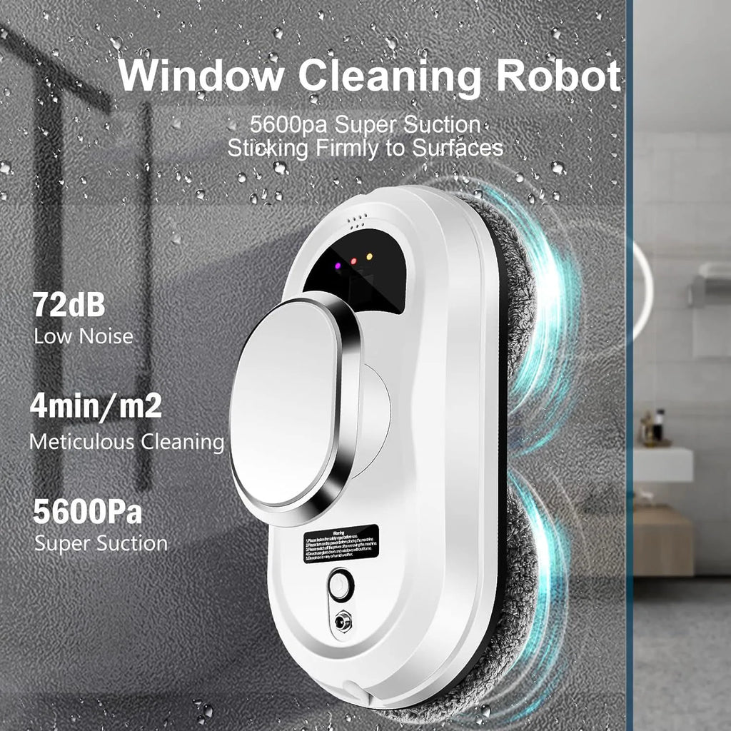 Limpador de vidros inteligente elétrico com controle remoto em fundo branco