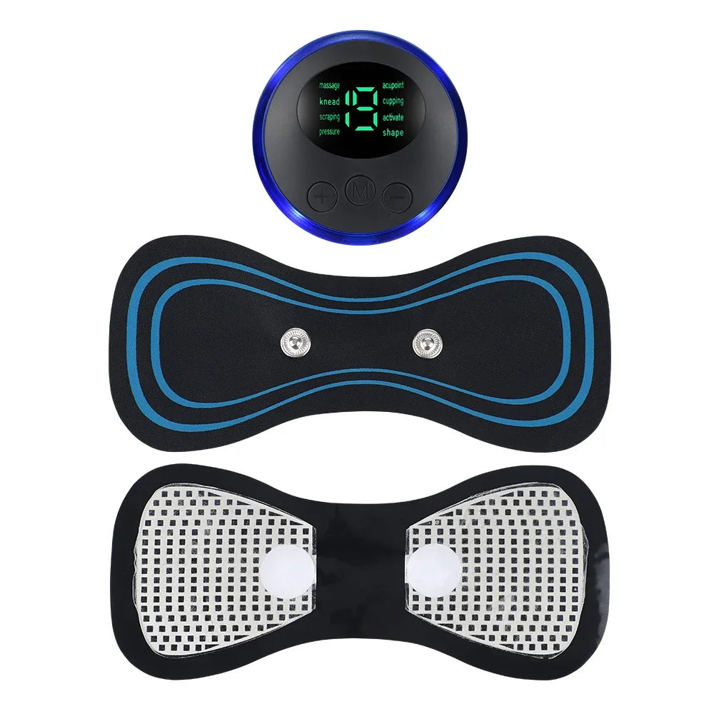 Massageador cervical EMS elétrico com calor em fundo branco