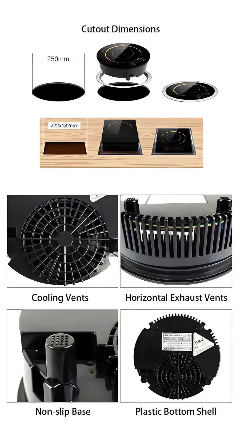 Cooktop de Indução Portátil 1200W Compacto para Camping Barco e Cozinha - Foto 8