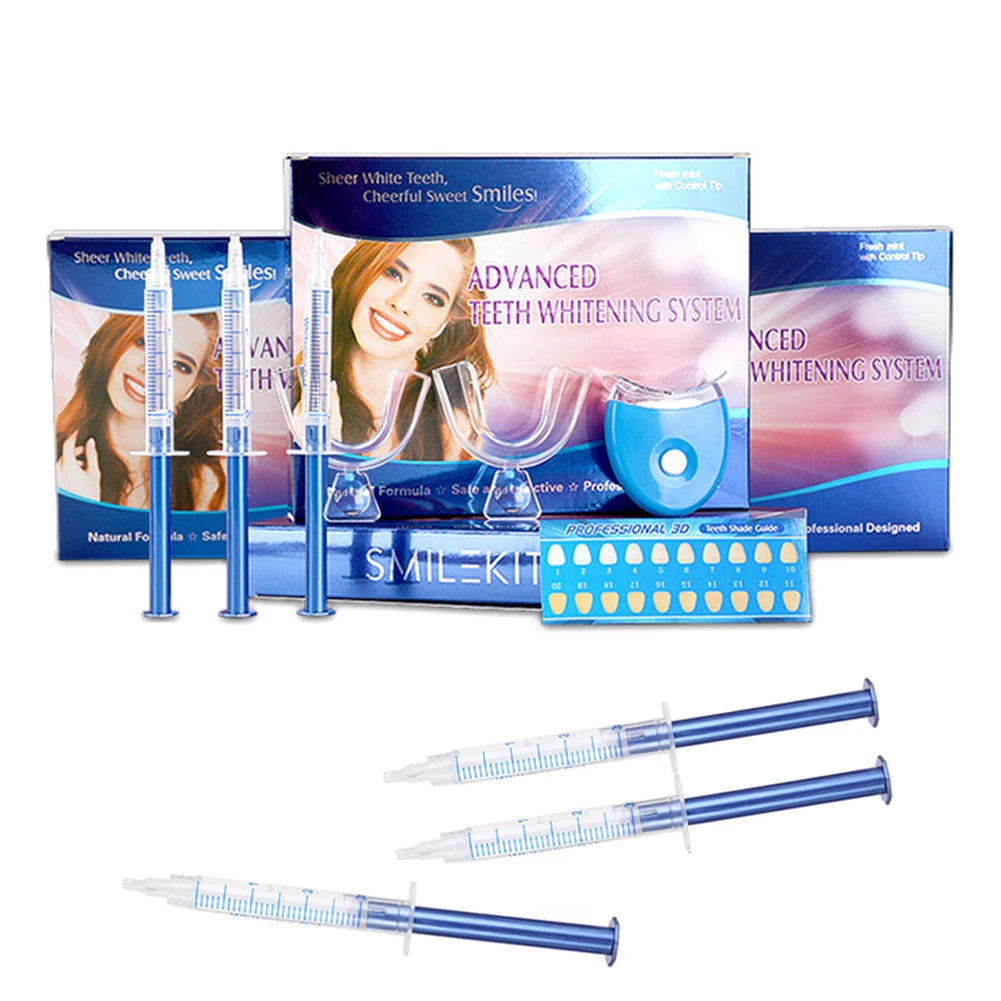 Kit Clareador Dental LED com Gel de Peróxido e Moldeira 8