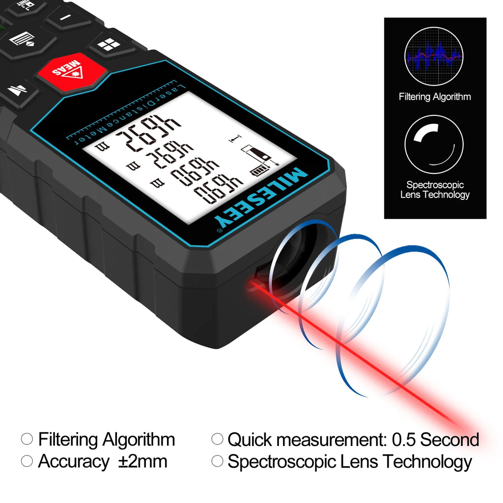 Trena digital a laser profissional em fundo branco