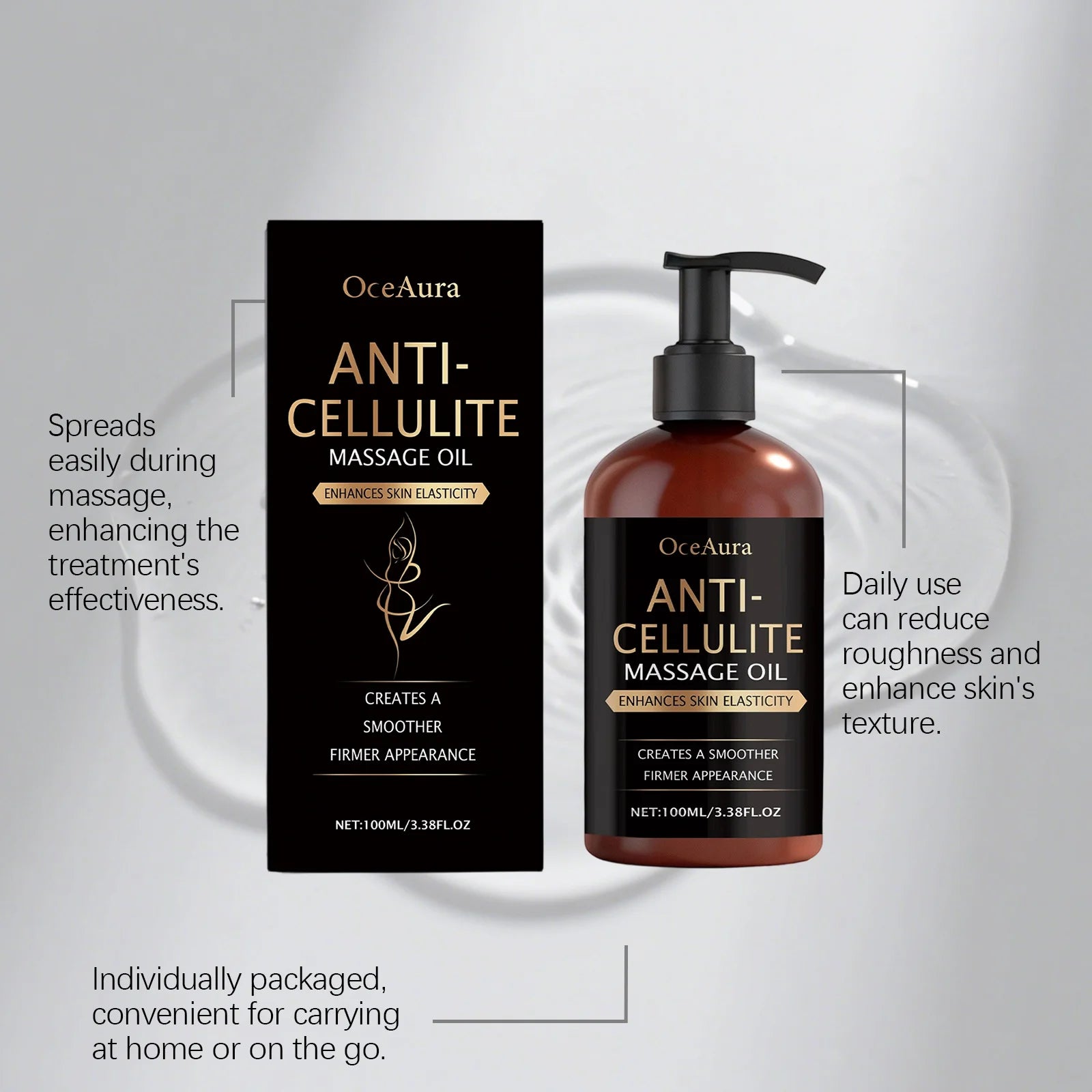 Óleo Corporal Firmador Anticelulite Massagem Redutor 3