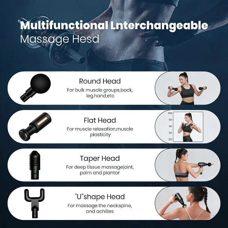 Pistola Massagem Percussão Mini Portátil Recarregável USB 5