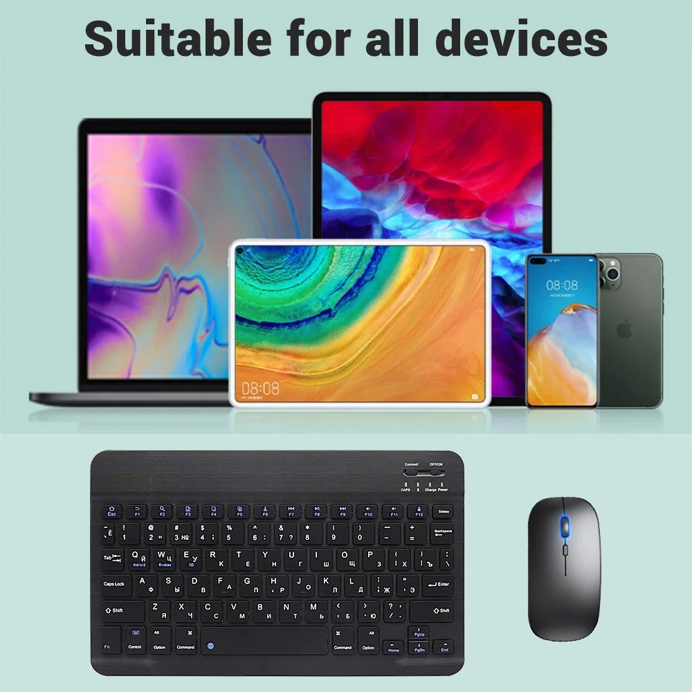 Teclado bluetooth sem fio ultra slim portátil em fundo branco