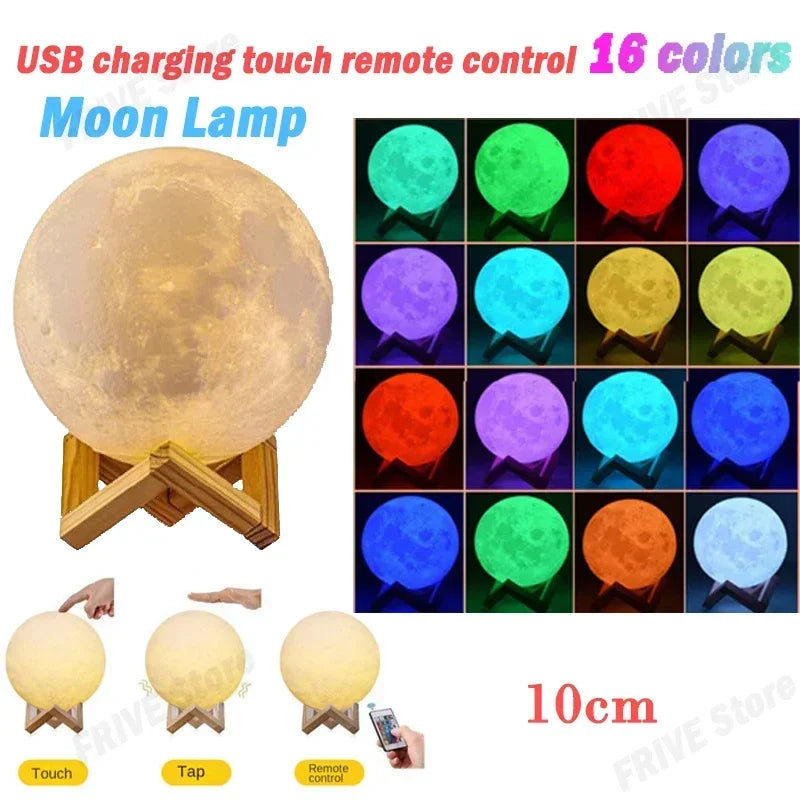 Luminária Lua 3D LED 16 Cores com Controle Recarregável - foto 21