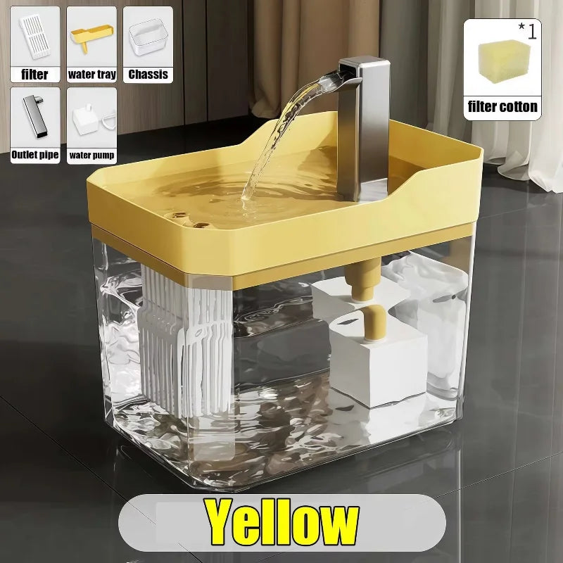 Fonte bebedouro automático para gatos e cães USB com filtro em fundo branco