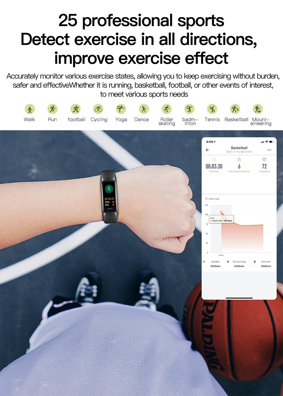 Smartwatch amoled com monitor cardíaco em fundo branco