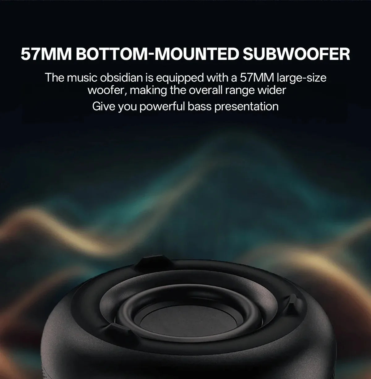 Caixa de som soundbar bluetooth 5.3 subwoofer portátil em fundo branco