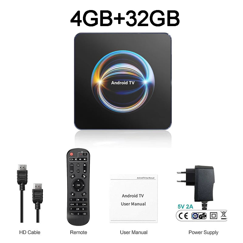 TV Box Android Smart 8K HDMI WiFi em fundo branco