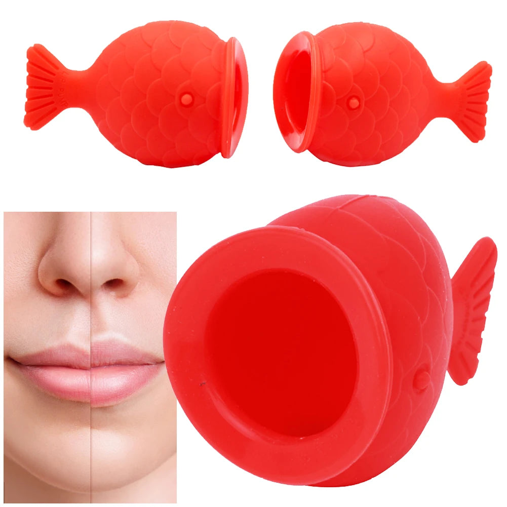 Lip plumper sucção labial de silicone para aumento de volume em fundo branco