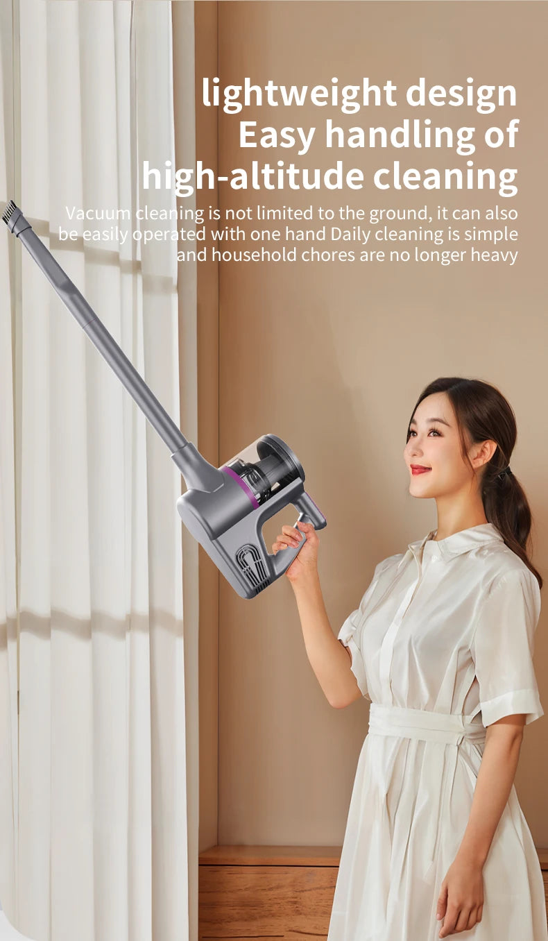 Aspirador vertical sem fio 15000Pa portátil 2 em 1 em fundo branco