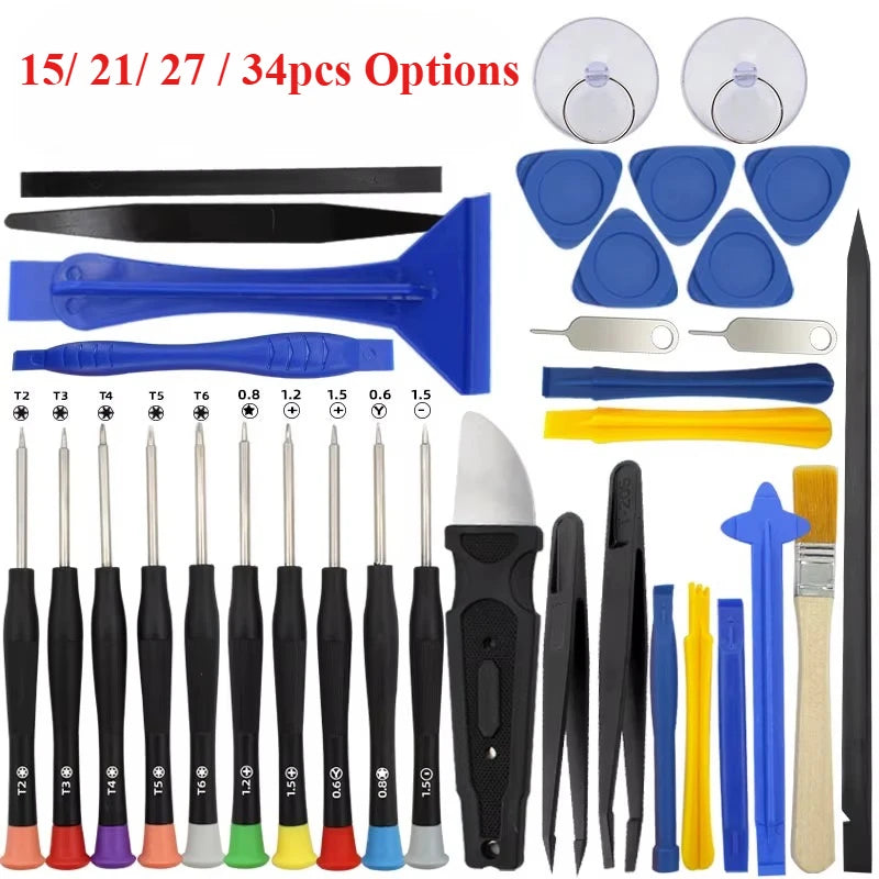 Kit de chave de precisão 34 em 1 para celular e eletrônicos em fundo branco