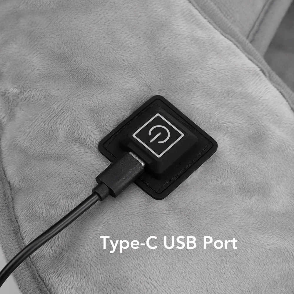 Almofada térmica aquecida USB para pescoço ombro e costas em fundo branco