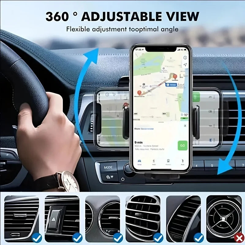 Suporte veicular de celular para saída de ar em fundo branco
