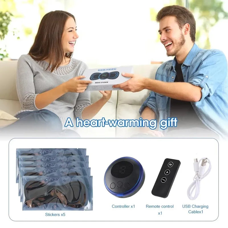 Massageador cervical EMS elétrico com calor em fundo branco