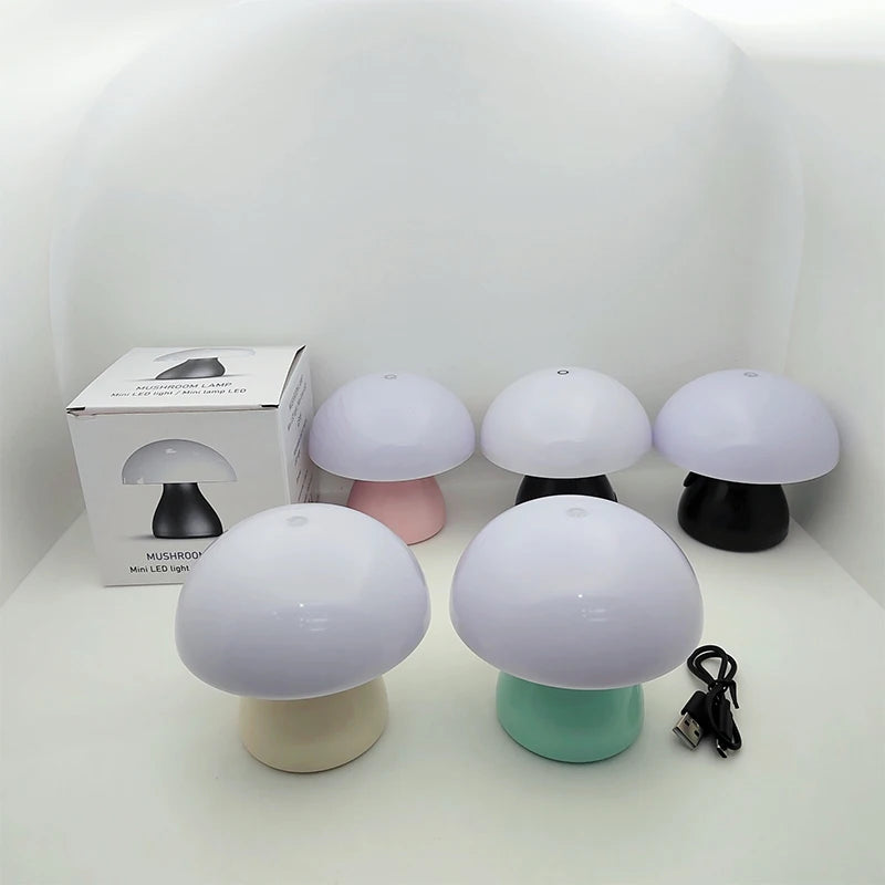 Abajur Cogumelo LED Toque Recarregável Decoração Retrô 6
