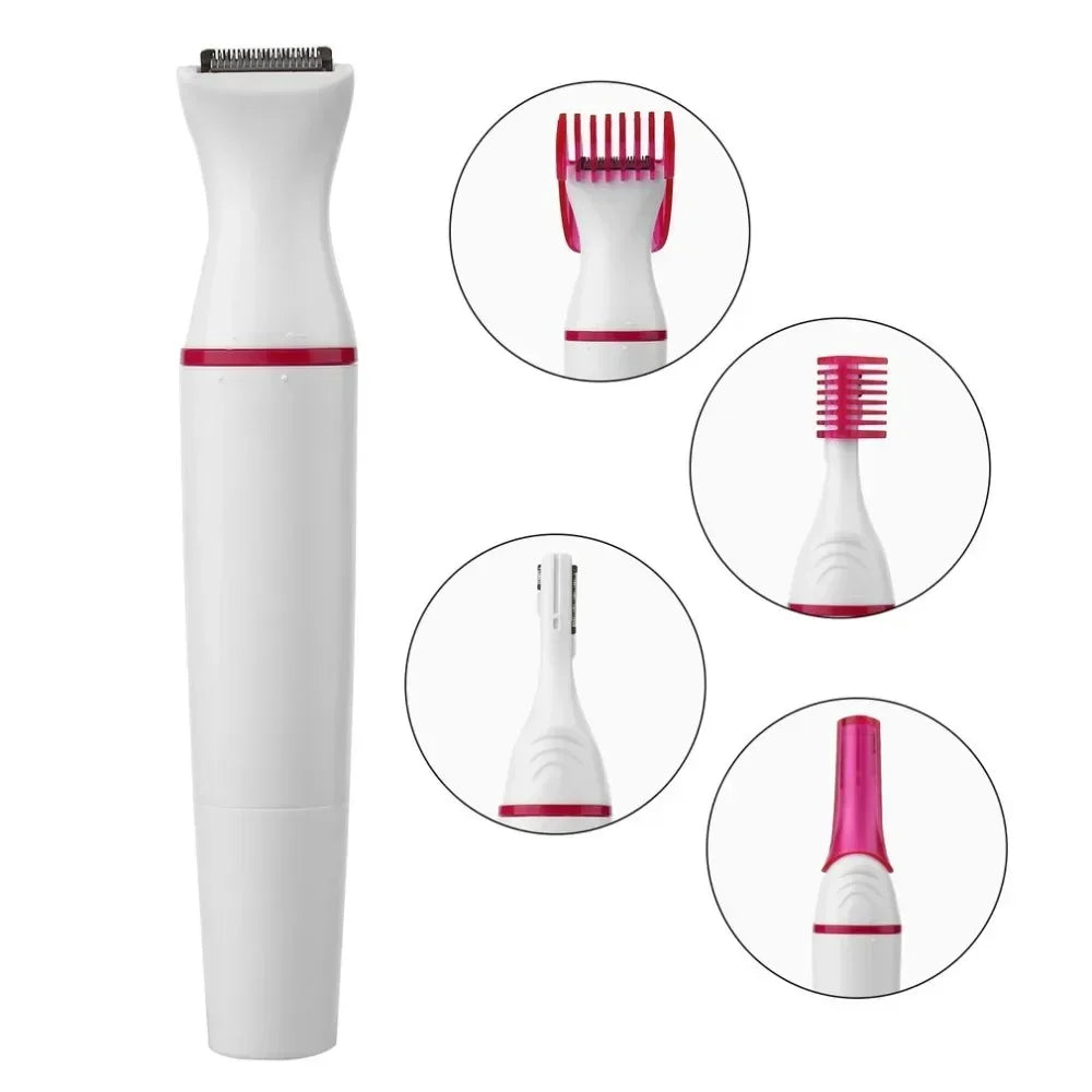 Depilador feminino elétrico 5 em 1 em fundo branco