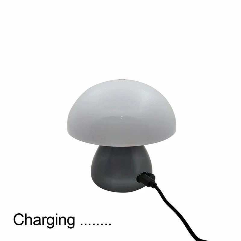 Abajur Cogumelo LED Toque Recarregável Decoração Retrô 10