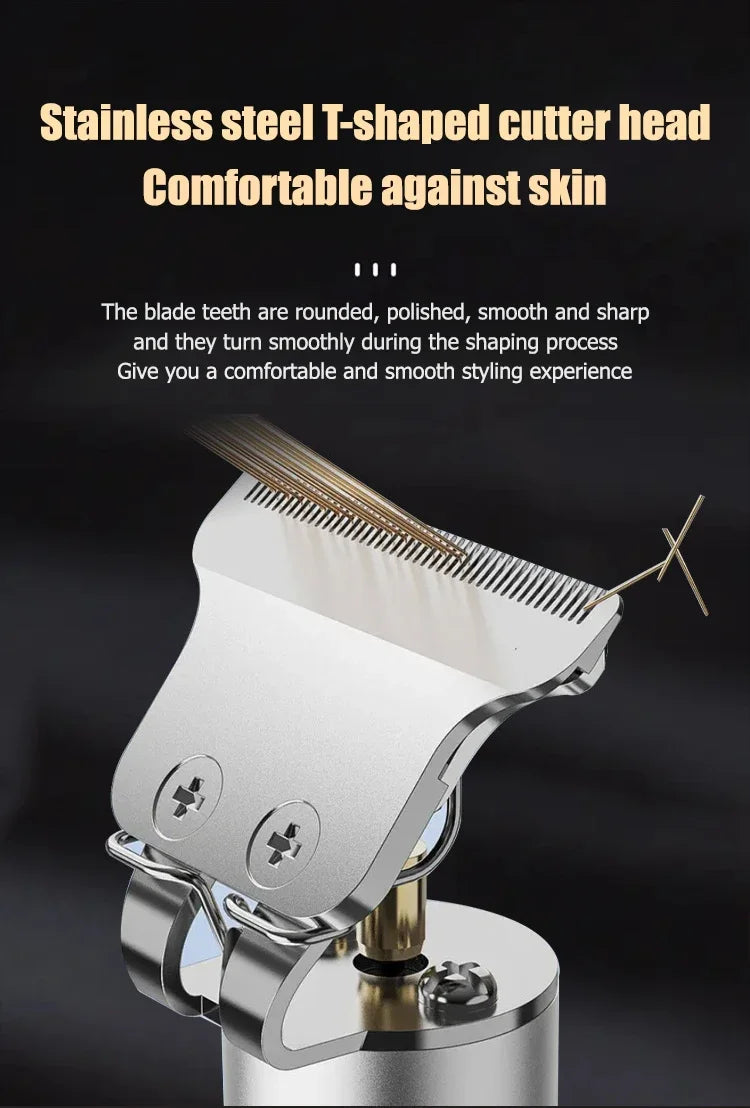 Máquina de cortar cabelo T9 profissional sem fio em fundo branco