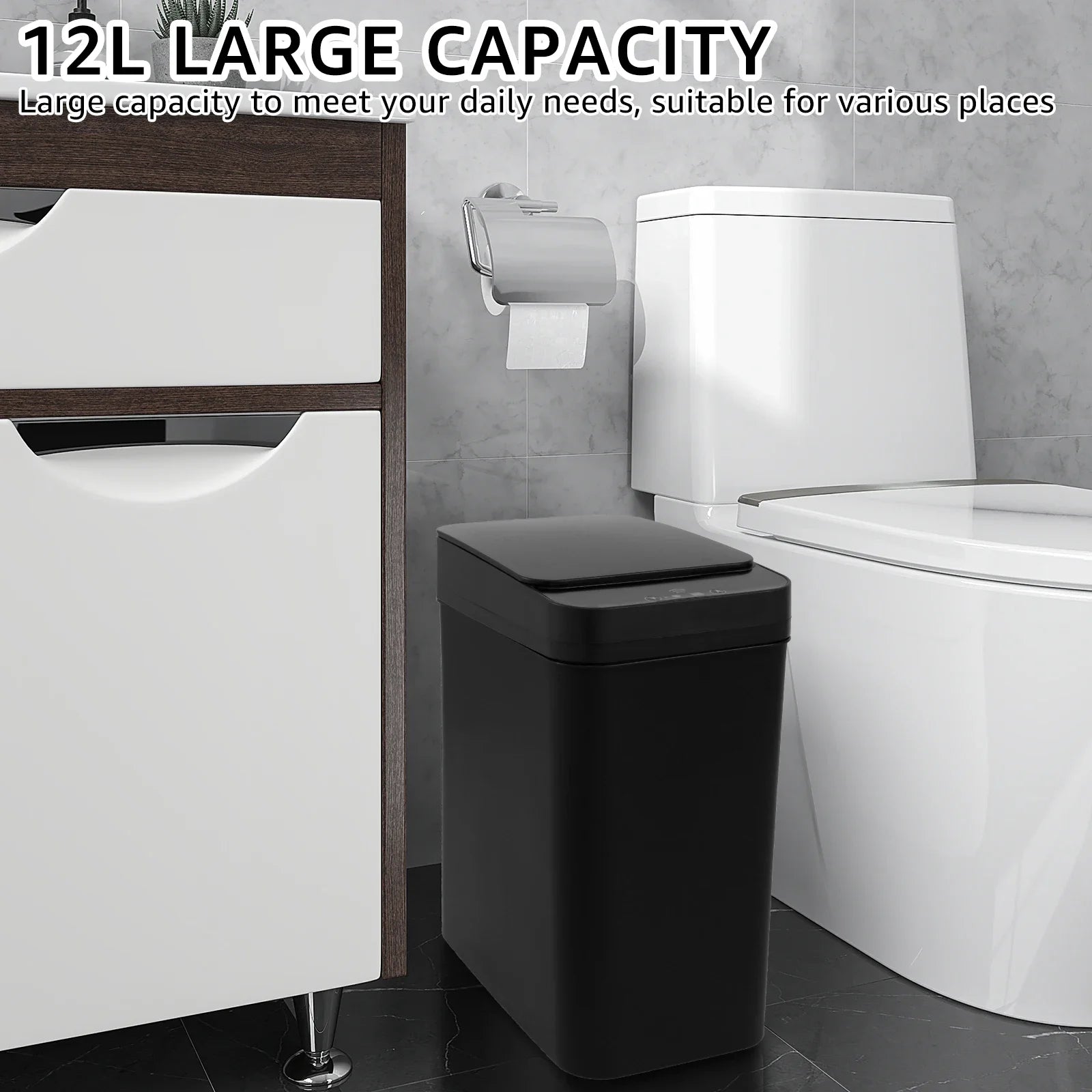 Lixeira Automática Sensor de Movimento 12L Cozinha e Banheiro 7