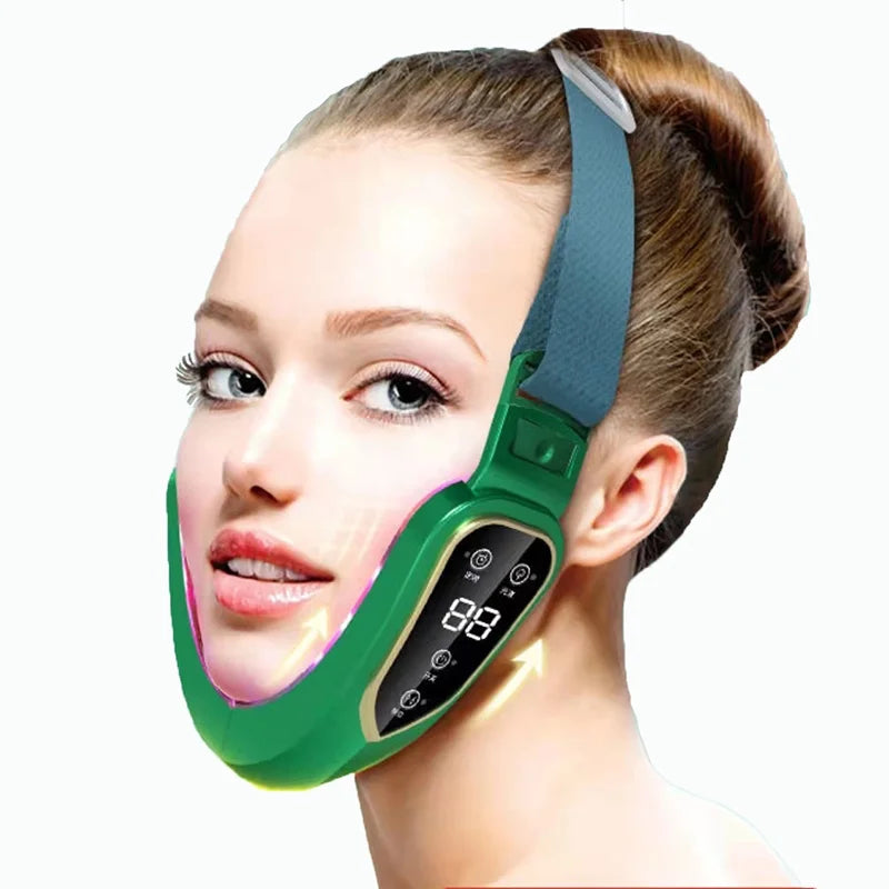 Massageador facial fototerapia LED vibração lifting em fundo branco