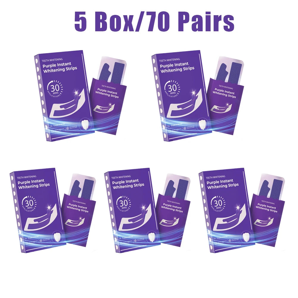 Tiras Clareadoras de Dentes Roxas, Clareamento Instantâneo sem Sensibilidade