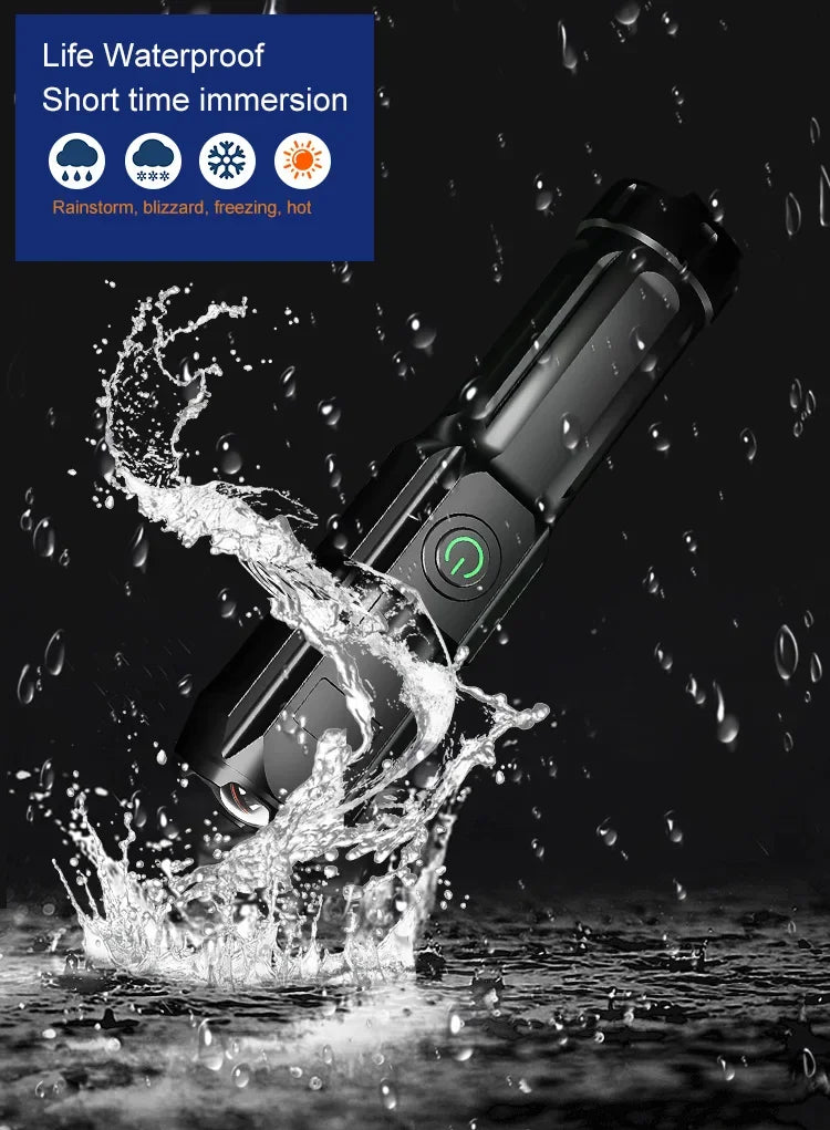 Lanterna Tática LED Recarregável USB com Zoom à Prova D'água - Foto 13