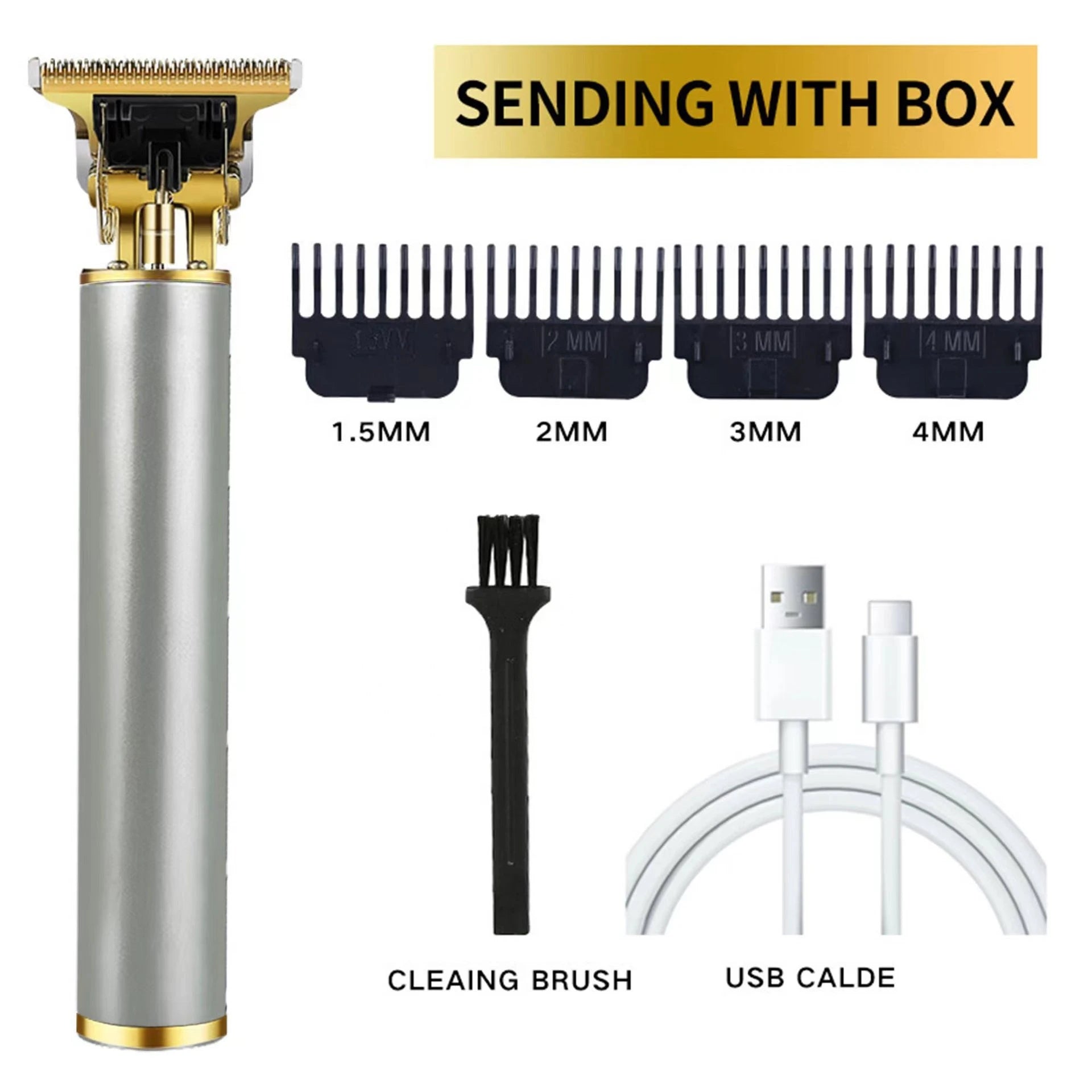 Máquina de cortar cabelo T9 profissional sem fio em fundo branco