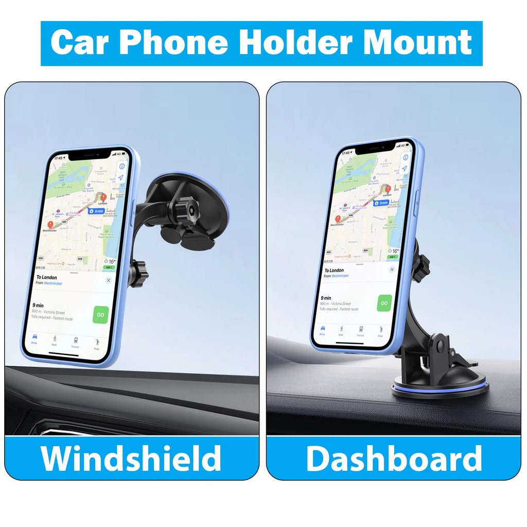 Suporte universal de celular para carro painel flexível 360 graus em fundo branco