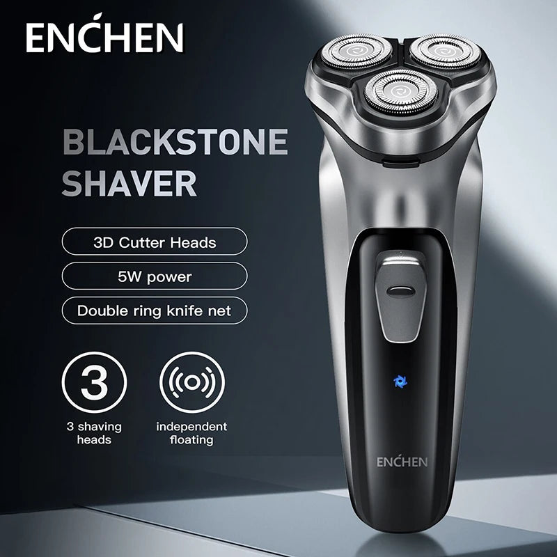 Barbeador Elétrico Rotativo 3 Lâminas Flutuantes USB - Foto 2