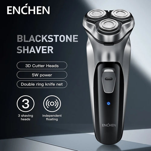 Barbeador Elétrico Rotativo 3 Lâminas Flutuantes USB - Foto 2