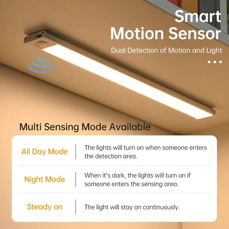 Luz noturna LED com sensor de movimento em fundo branco