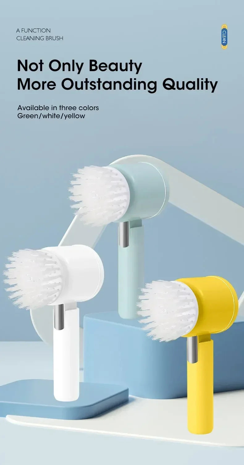 Escova elétrica recarregável para limpeza de banheiro e rejunte em fundo branco