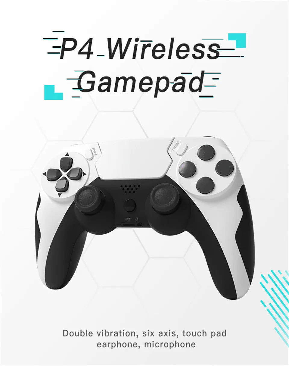 Controle gamer bluetooth sem fio vibração em fundo branco