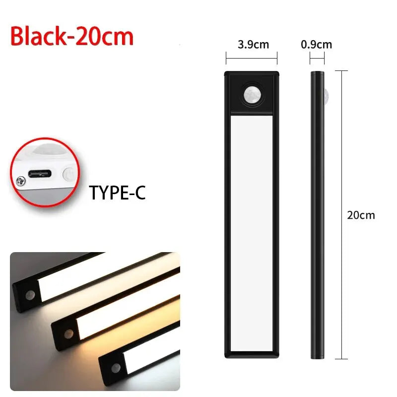 Luz noturna LED com sensor de movimento em fundo branco