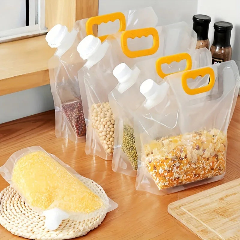 Kit potes herméticos plásticos com tampa 4 peças organizador pantry em fundo branco